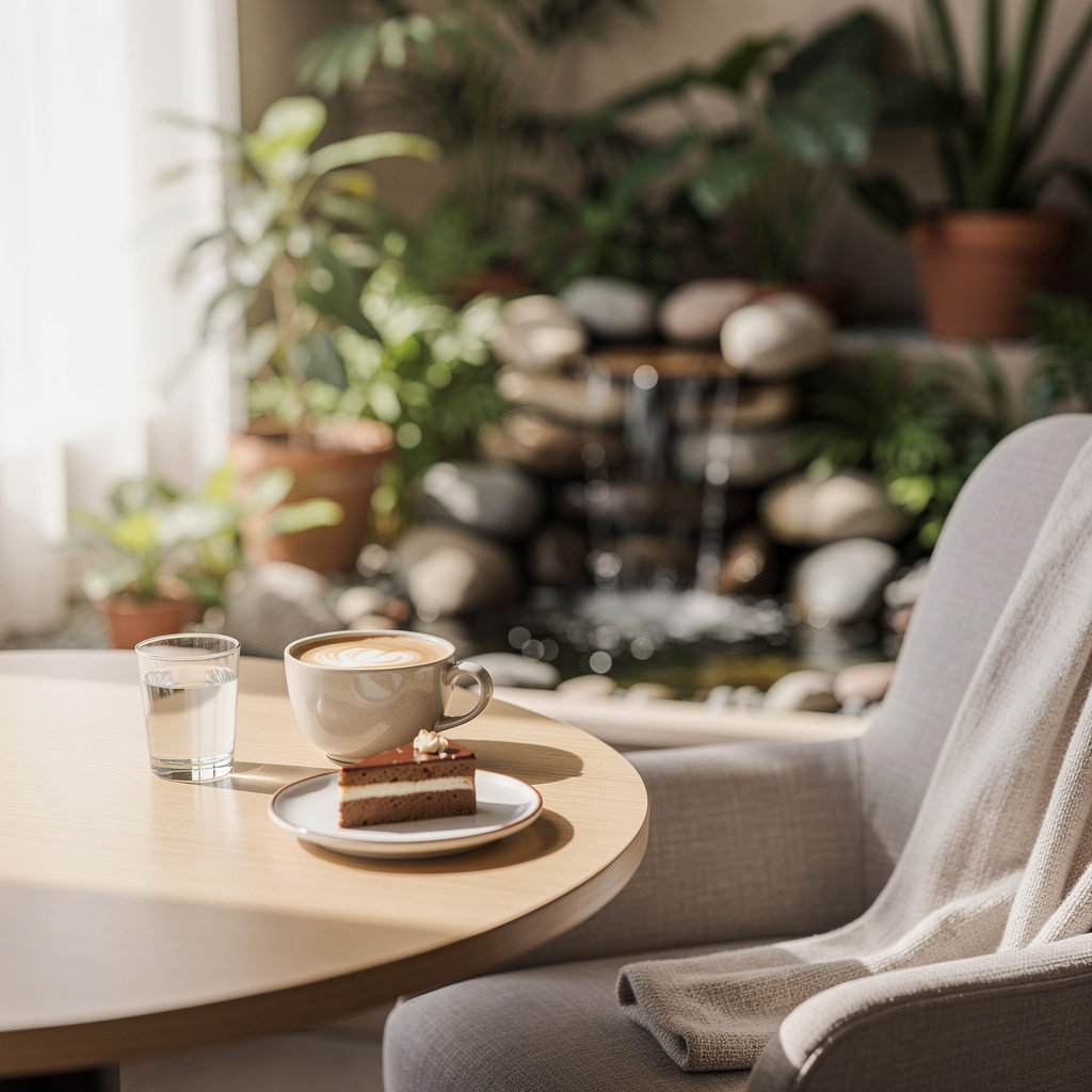 Namq Cafe (قهوة سعودية مختصة) - جلسات هادئة مع ديكور طبيعي وشلالات مائية توفر تجربة استرخاء